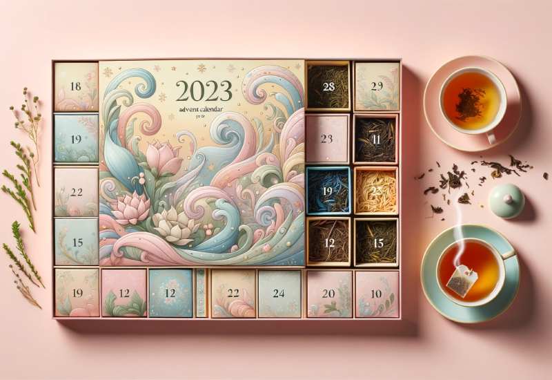 illustration d'un calendrier de l'avent thé